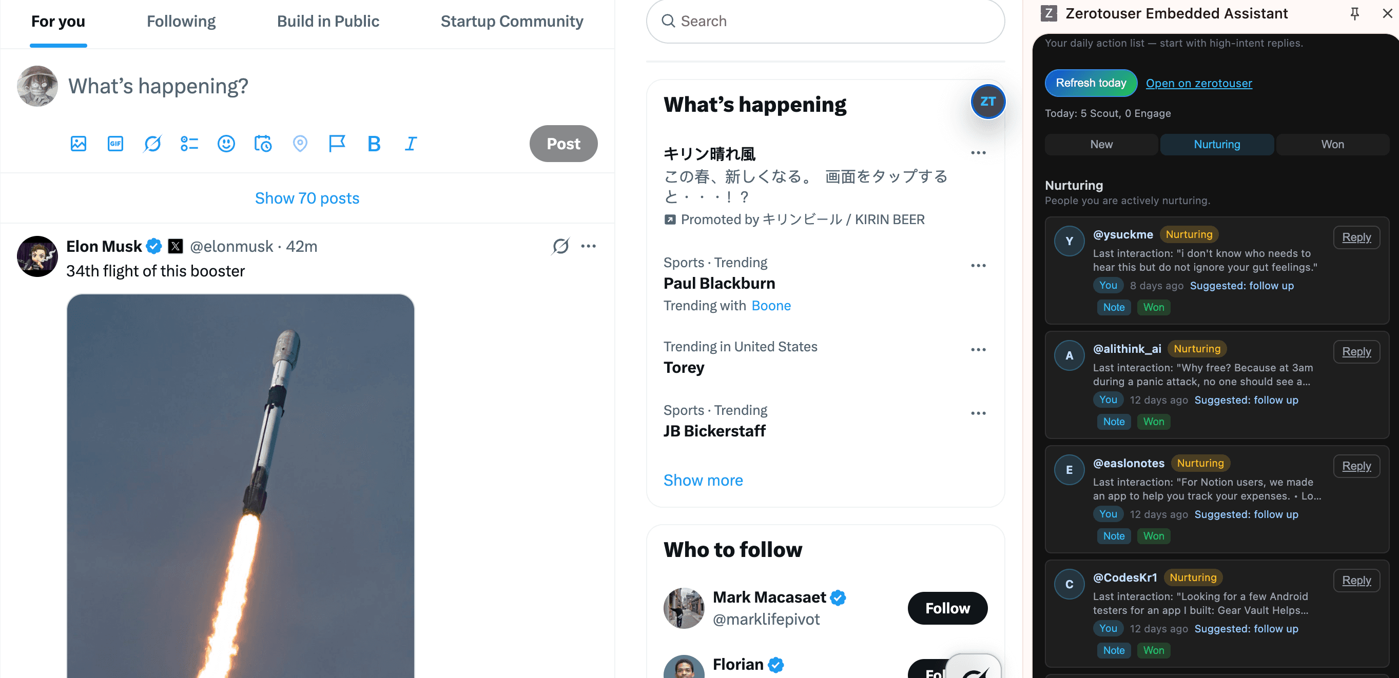 ZeroToUser: conversations in context